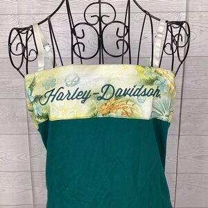 Harley-Davidson Teal and Yellow Camisole